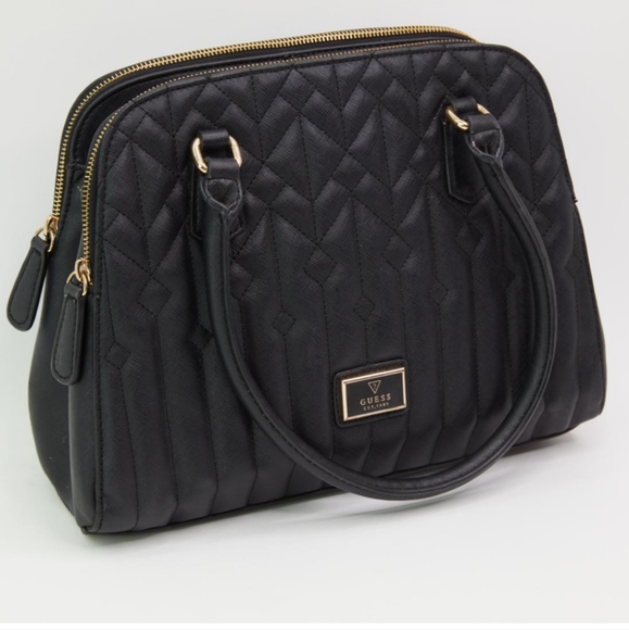 Guess Handbags - Guess Purse Black with Animal Print.